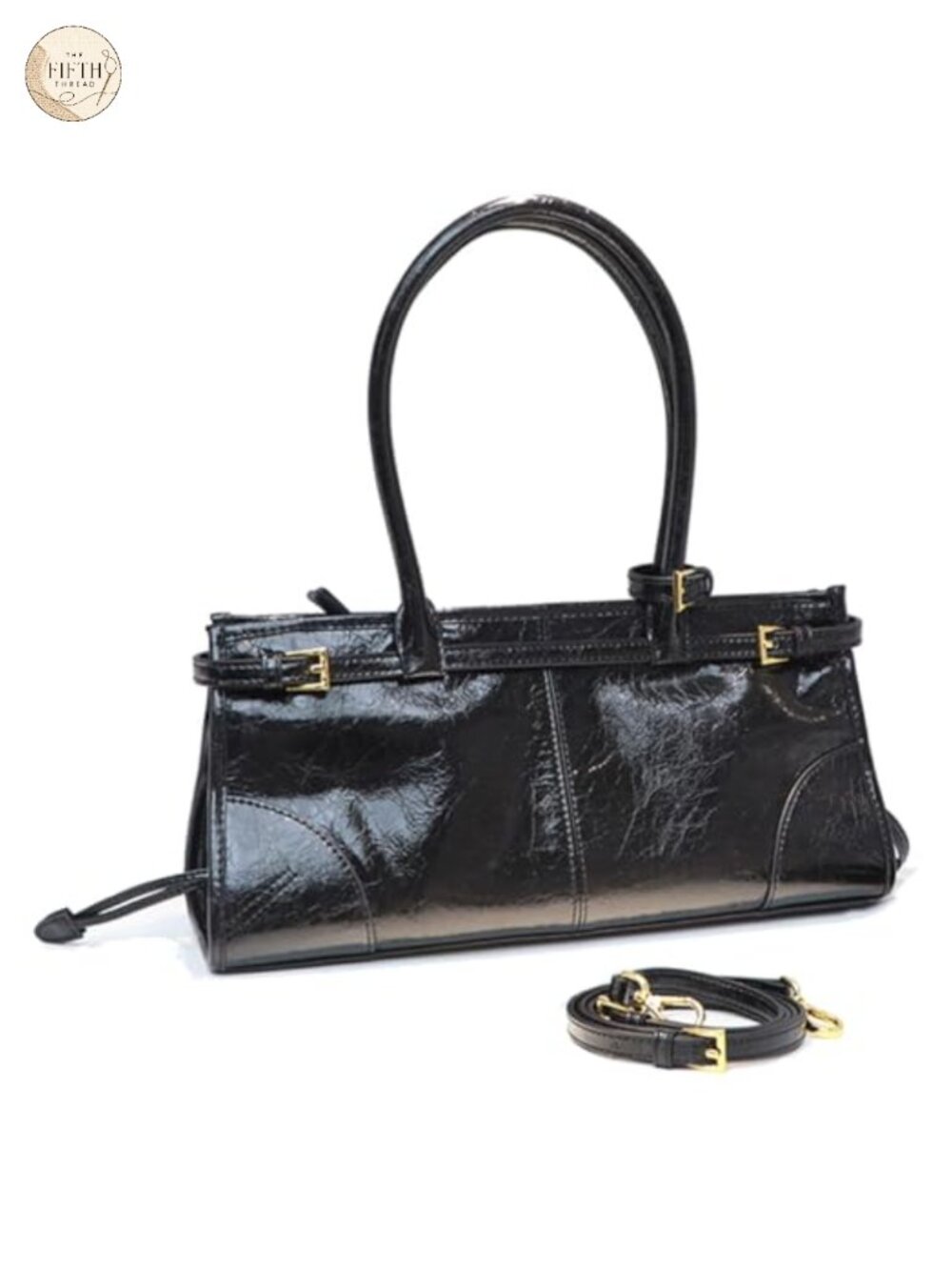 Faux Leather Baguette Shoulder Bag Crossbody Handbag